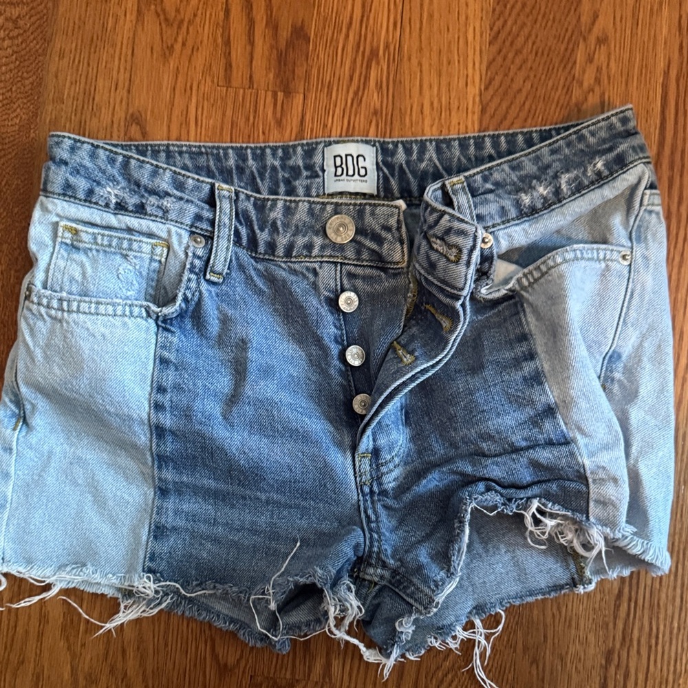 BDG Two-Tone Blue Jean Shorts